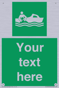 Custom sign safe condition Rescue boat